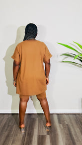 CUTEST 2PC ROUND NECK LOUNGE SET (Almond)